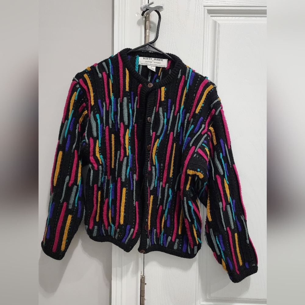 VTG 1990s KITTY HAWK By VIVIAN WANG Cardigan.